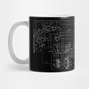 Power Transmission System for Sewing Machine Vintage Patent Hand Drawing Mug